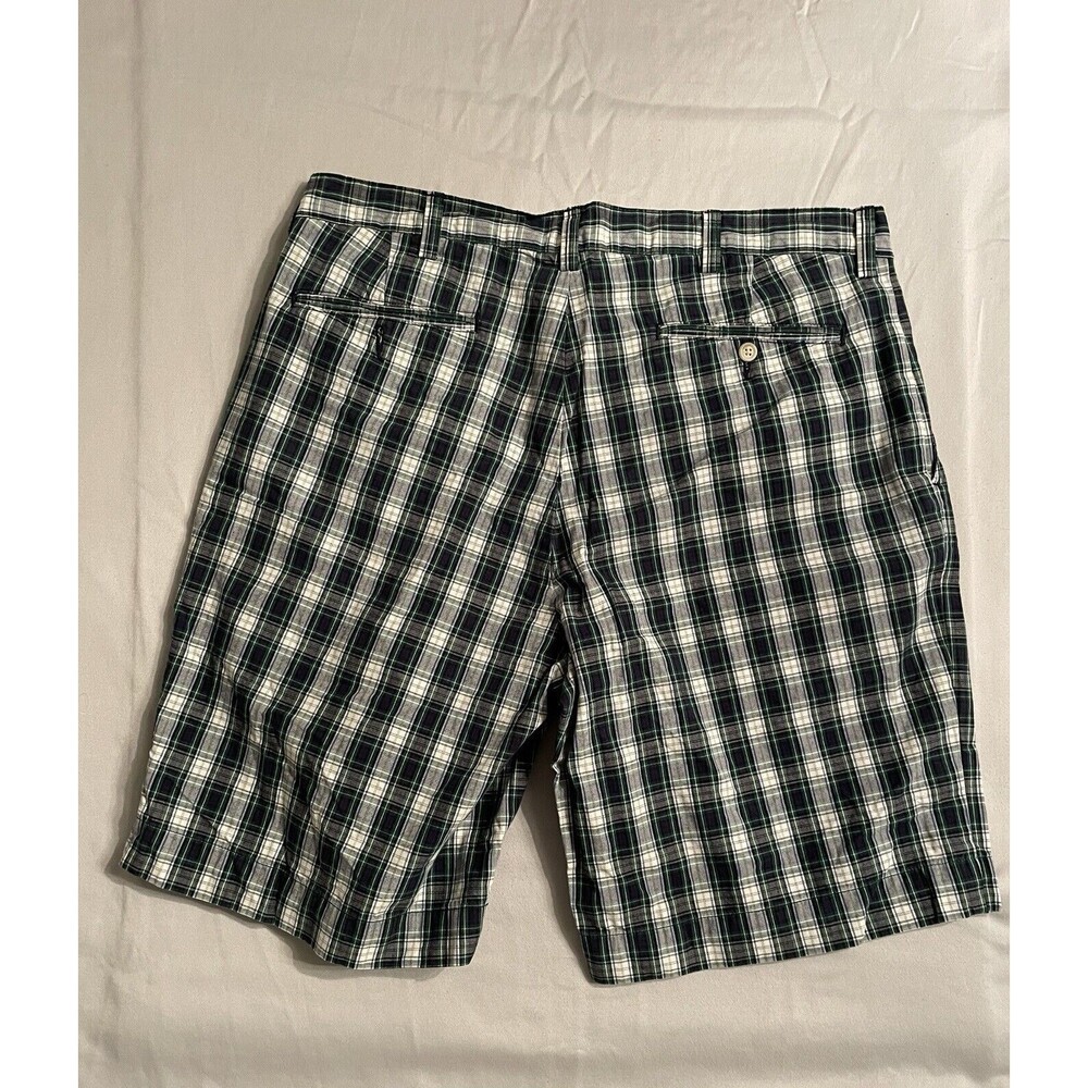 Polo Ralph Lauren Shorts Men Size 34 Green Plaid Flat Front Chino - Picture 2 of 8